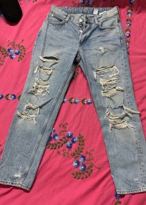 Ripped Jeans Blue Denim H&m
