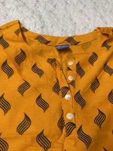 Pure Cotton Yellow Short Tunic