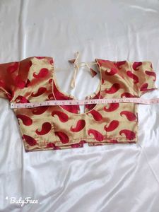 Golden Tissue Saree With Blouse