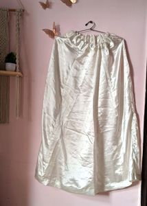 White Saree With Green Border