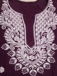 Purple Embroidered Kurta