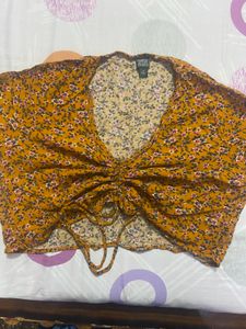 Wild Fable Floral Cinched Crop Top