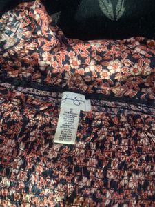 Floral Print Square Neck Top