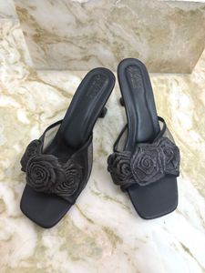 Elegant Black Floral Heels