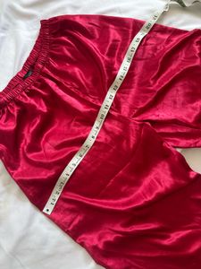 Deep Red Satin Cami &amp; Pants Set