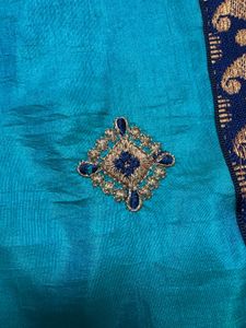 Elegant Teal Saree (without Blouse)