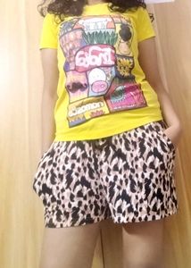 Yellow Graphic Print Tee