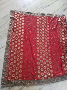 heavy bridal red mirchi colour saree