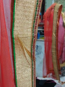 Red Embellished Dupatta