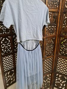 Blue Net Casual Dress