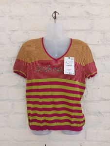 Striped V-Neck Top