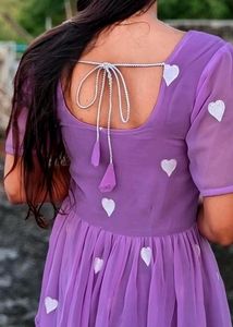 💜 Purple Heart Georgette Maxi Style 💜