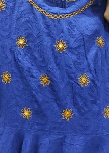 Blue Embroidered Dress