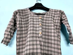 Black & White Checked Kurti