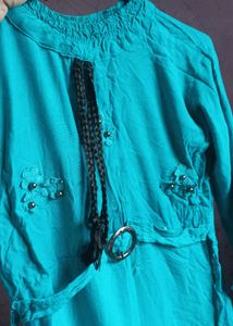 Cute Teal Embellished Top