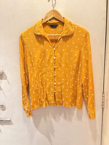 Vintage Mustard Button-Down Top