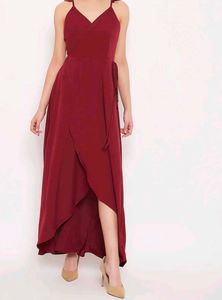 Burgundy Wrap Maxi Dress