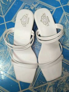 White Strappy heels