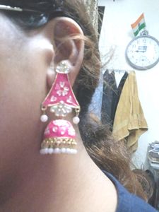 Dark Pink Jhumkas