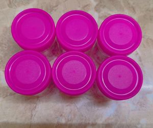 Pink Floral Jars (Set of 6)