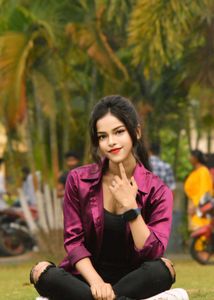 Purple Satin Button-Down Shirt