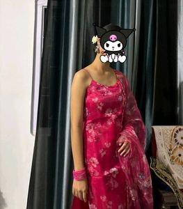 Pink Kurti Set With dupatta