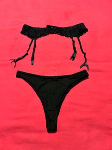 H&amp;M Panty + Thong + Garter Combo (4pcs) size/M