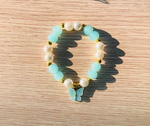 Blue Butterfly Beaded Bracelet Combo