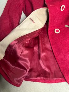 Red Coat with Beige Collar