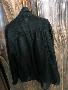 Lilyn Black Lace See-Through Shirt