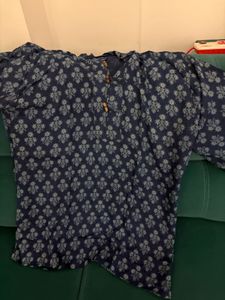 Floral Print Short Kurta For men