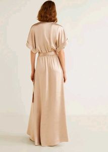 Mango Elegant Gold Maxi Dress