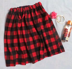 Red & Black Plaid Skirt