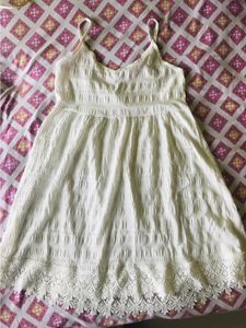 White Mini Strip Dress