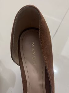 Mango Brown Suede Pointed Toe Heels