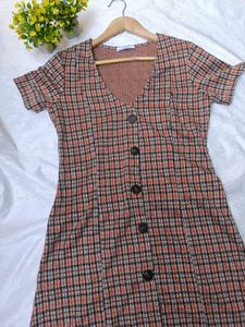 Zara Vintage Tweed Plaid Mini Dress