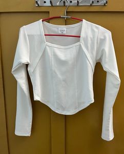 LEOTY White Corset Longsleeve Top