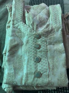 Off White Stitched Salwar Suit With Heavy Dupatta
