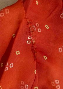 Elegant Red Floral Saree with stitch blouse