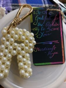 Pearl Initial Keychain