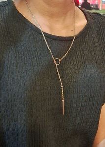 Gold Tone Y Necklace
