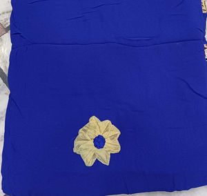 Elegant Blue Saree with Embellishments