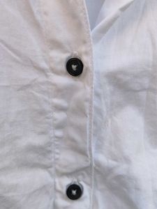 White Cropped Button-Down Shirt