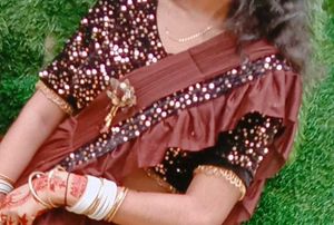 Blue Saree with Sequin Blouse