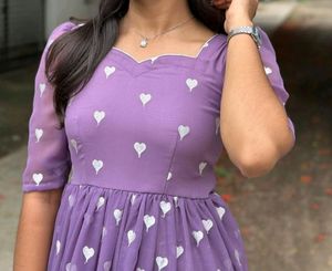 💜 Purple Heart Georgette Maxi Style 💜