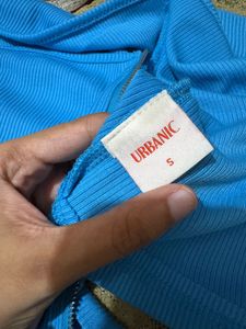Ribbed Blue Party Top Urbanic