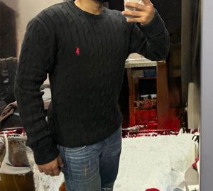 Ralph Lauren Black Cable-Knit Sweater