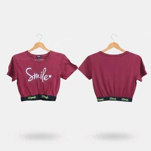 Smile Graphic Crop Top