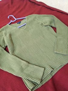 Olive Woolen Top