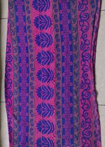 Pink &amp; Blue Printed Saree